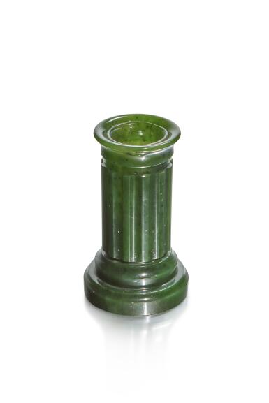 View full screen - View 1 of Lot 92. A Nephrite Inkwell, possibly Fabergé, St Petersburg, circa 1900.