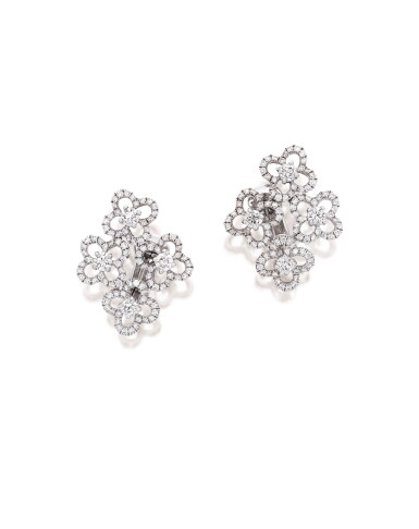 View full screen - View 1 of Lot 1601. Chopard | Pair of Diamond Earrings | 蕭邦 | 鑽石耳環一對 (鑽石共重約3.50克拉).