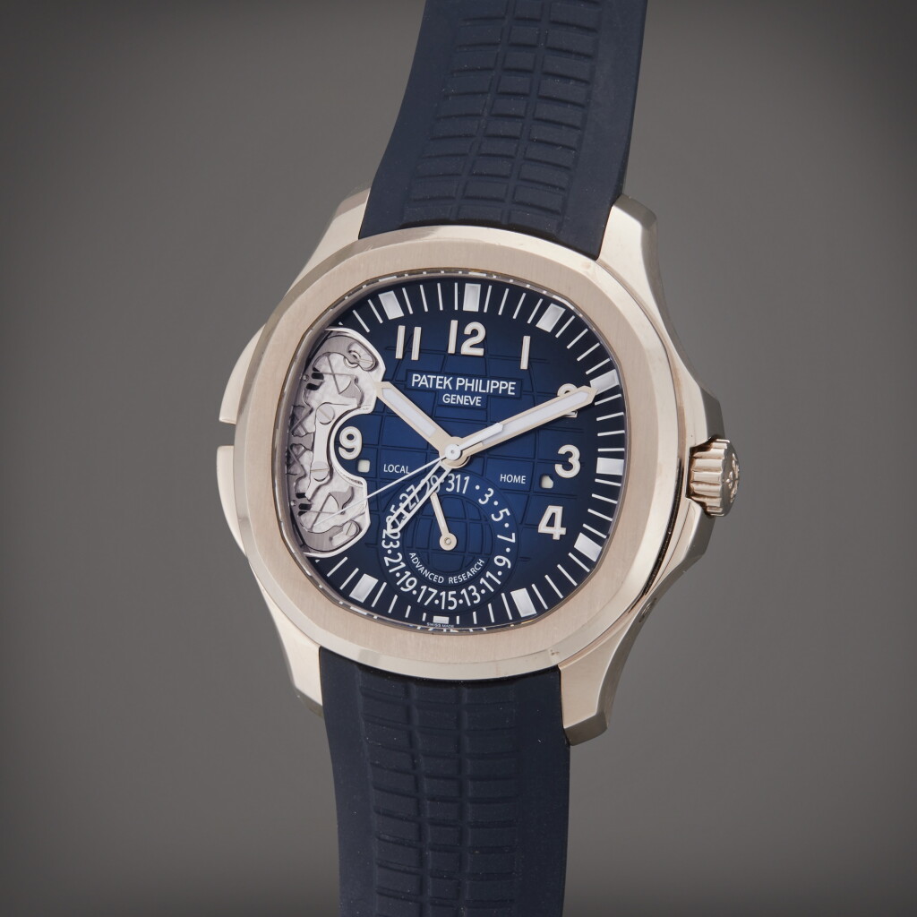 View full screen - View 1 of Lot 133. Reference 5650 Advanced Research Aquanaut | A limited edition white gold automatic dual time wristwatch with date, and day/night indication, Circa 2017.