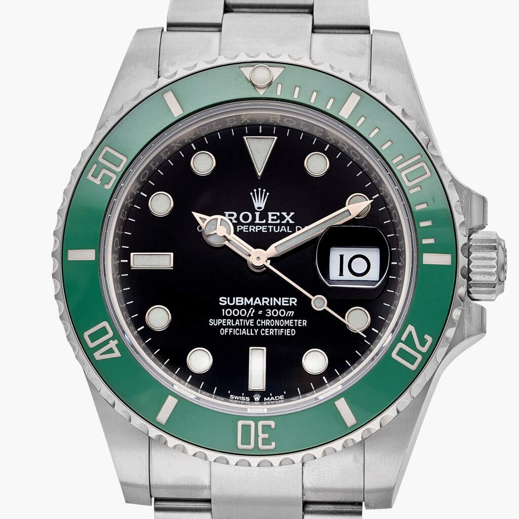 View full screen - View 1 of Lot 2. Reference 126610LV Submariner ‘Starbucks’ | A stainless steel automatic wristwatch with date and bracelet, Circa 2021.