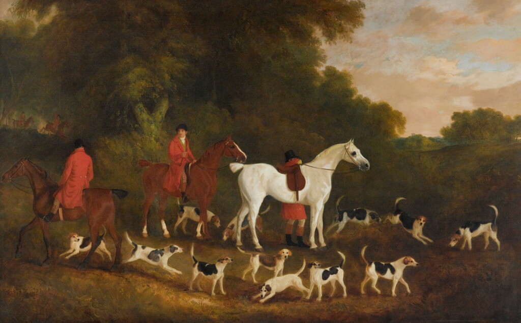 View full screen - View 1 of Lot 145. Three huntsmen in a wooded landscape.
