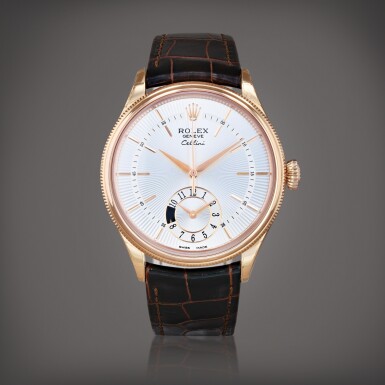 View full screen - View 1 of Lot 667. Cellini Dual Time, reference 50525 Montre bracelet à double fuseau horaire en or rose avec phases de lune | Pink gold wristwatch with dual time zone and moon phases Vers 2014 | Circa 2014.