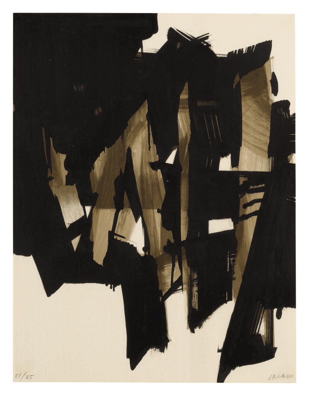 View full screen - View 1 of Lot 6. PIERRE SOULAGES | LITHOGRAPHIE NO. 15 (RIVIÈRE 17).