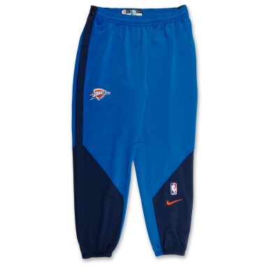 View full screen - View 1 of Lot 85. Dillon Jones Oklahoma City Thunder 2025 NBA Finals Game Issued Warmup Pants | 'Championship Run'.