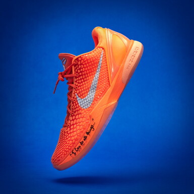 View full screen - View 1 of Lot 28. Stephen Curry 2025-2026 Warm Up & Game Worn Inscribed Nike Kobe 6 Protro 'WNBA' Total Orange .