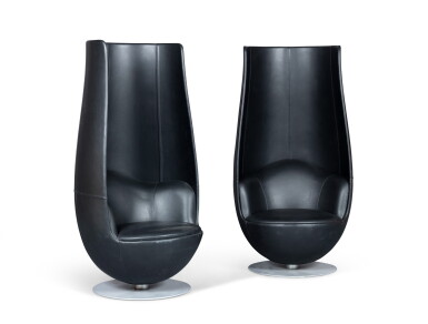 View full screen - View 1 of Lot 2014. XXth century work, Pair of armchairs, circa 2000 | Travail du XXe siècle, Paire de fauteuils, vers 2000.