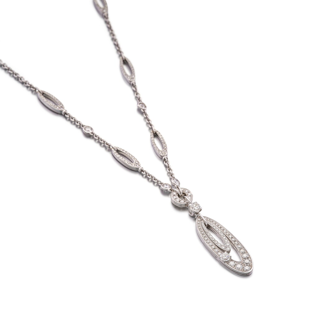 View full screen - View 1 of Lot 552. Bulgari | 'Elisia' Diamond Necklace | 寶格麗 | 'Elisia' 鑽石項鏈.