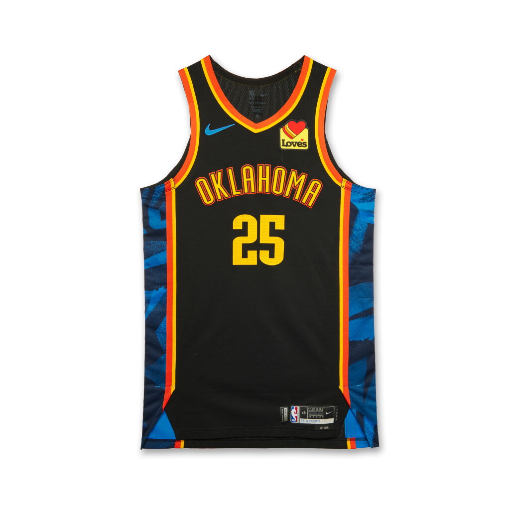 View full screen - View 1 of Lot 84. Ajay Mitchell Oklahoma City Thunder 2024-2025 Game Worn City Edition Jersey .