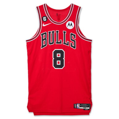 View full screen - View 1 of Lot 27. Zach LaVine Chicago Bulls 2022-2023 Game Worn Away Jersey.