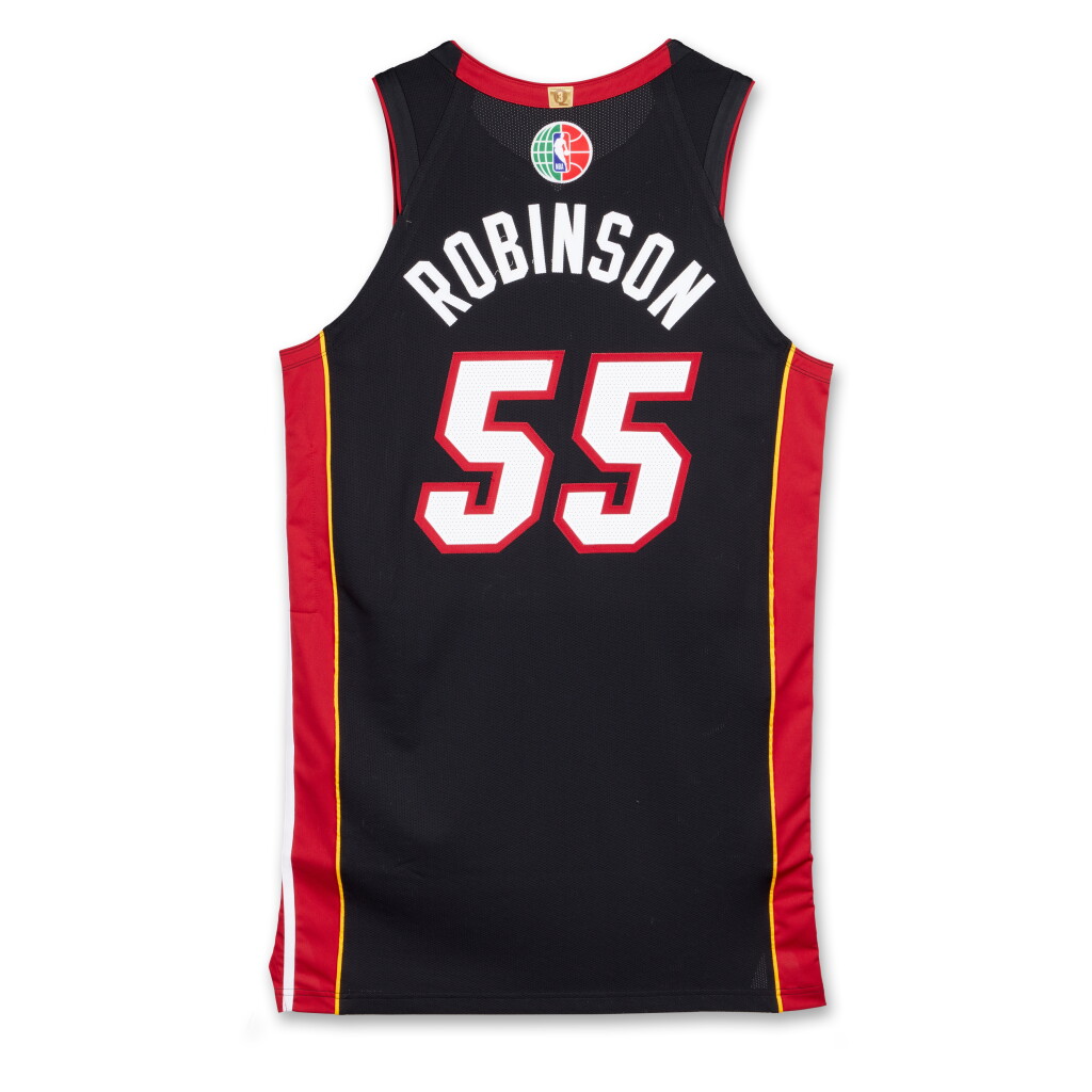 View full screen - View 1 of Lot 171. Duncan Robinson Miami Heat 2024-2025 Mexico City Game Issued Icon Edition Jersey .