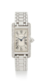 TANK AMÉRICAINE, REFERENCE 1713 WHITE GOLD AND DIAMOND-SET WRISTWATCH WITH BRACELET (OROLOGIO DA POLSO IN ORO BIANCO E DIAMANTI CON BRACCIALE) CIRCA 2000 | CARTIER
