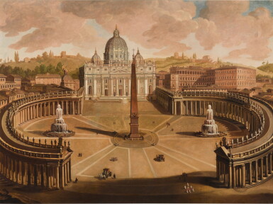 View full screen - View 1 of Lot 70. Rome, a view of St Peter’s Basilica.