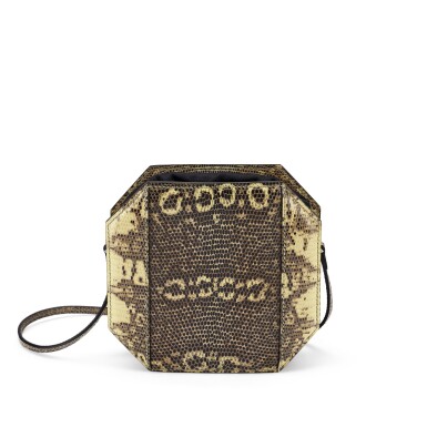 View full screen - View 1 of Lot 155. Ombre Salvator Lizard Sac Poudrier Mini Clutch Palladium Hardware, 2018.