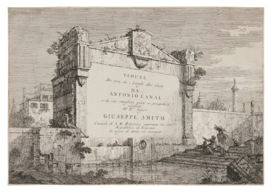 View full screen - View 1 of Lot 305. Vedute altre prese da i Luoghi altre ideate: Title Plate (Bromberg 1).