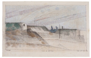 View full screen - View 1 of Lot 310. LYONEL FEININGER | MOTIV AUS WEST DEEP (MOTIF FROM WEST-DEEP).