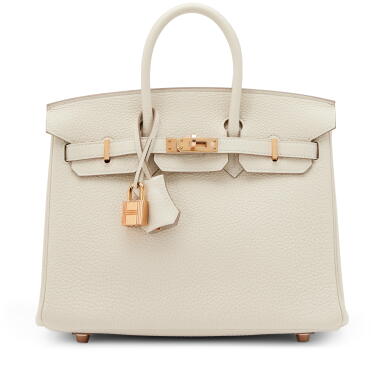 View full screen - View 1 of Lot 9. Craie Togo Birkin 25 Rose Gold Hardware, 2022.