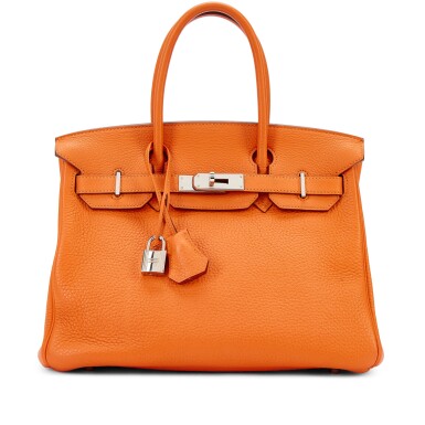 View full screen - View 1 of Lot 9736. Orange H Togo Birkin 30 Palladium Hardware, 2010.