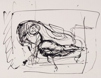 View full screen - View 1 of Lot 99. Nu sur un canapé.