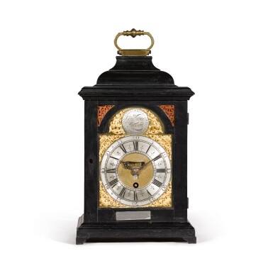 View full screen - View 1 of Lot 25. A small George II ebonised quarter repeating table timepiece, Gameliel Voyce, London, circa 1735.