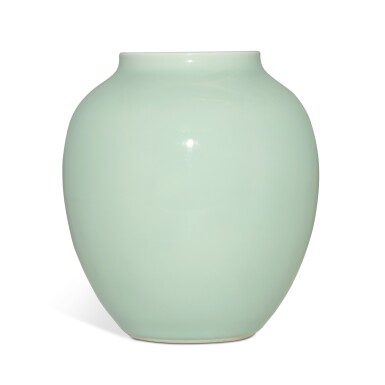View full screen - View 1 of Lot 154. A rare celadon-glazed jar, Mark and period of Yongzheng.