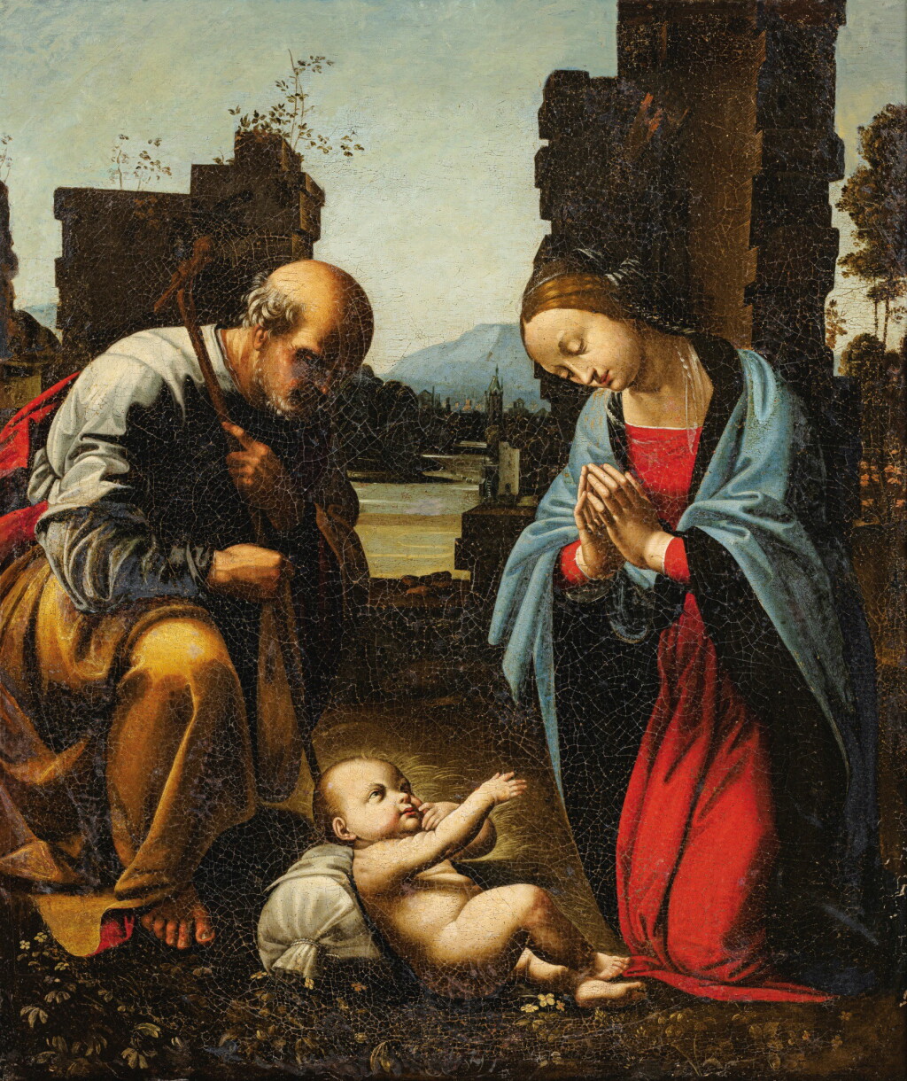 View full screen - View 1 of Lot 16. FOLLOWER OF FRA BARTOLOMEO | THE HOLY FAMILY.