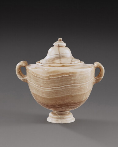 View full screen - View 1 of Lot 24. A Roman Alabaster Cinerary Urn, probably Egypt, circa 1st Century A.D..