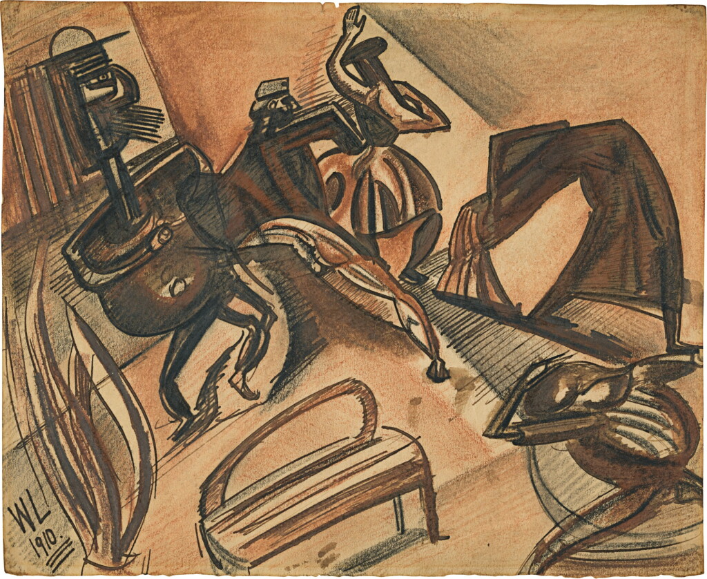 View full screen - View 1 of Lot 617. PERCY WYNDHAM LEWIS | MUSICIANS AND FIGURES DANCING.