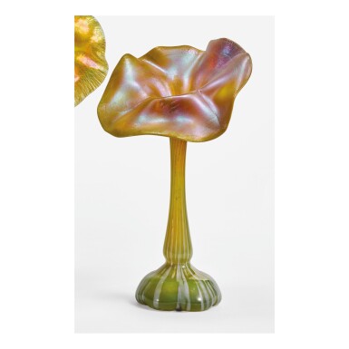 View full screen - View 1 of Lot 19. TIFFANY STUDIOS | DECORATED "JACK-IN-THE-PULPIT" VASE.