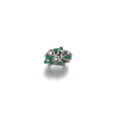View full screen - View 1 of Lot 176. GEM SET AND DIAMOND RING, CINDY CHAO.