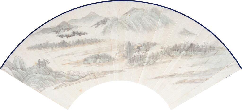 View full screen - View 1 of Lot 3127. 張大千 水邨圖 | Chang Dai-chien, Village among Misty Streams.