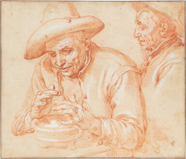 View full screen - View 1 of Lot 107. Studies of a Man Warming his hands over a Brazier | Etudes d'un homme se réchauffant auprès d'un brasier.