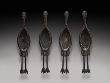 View full screen - View 1 of Lot 288. Four Japanese bronze pulls for sliding doors, Edo period, 18th century.