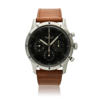 View full screen - View 1 of Lot 219. Reference 765 AVI, A stainless steel chronograph wristwatch, Circa 1962.