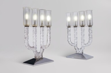 View full screen - View 1 of Lot 223. Pair of "Quatre Branches Oxford" Candelabra .