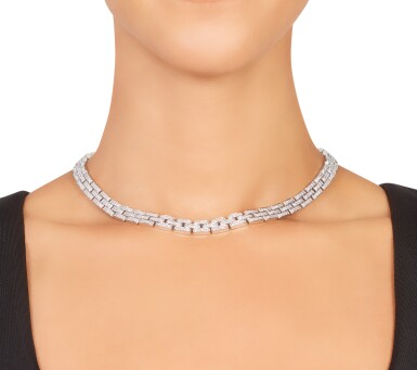 View full screen - View 1 of Lot 335. Cartier | Diamond 'Maillon Panthère' Necklace, France.