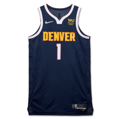 View full screen - View 1 of Lot 30. Michael Porter Jr. Denver Nuggets 2021-2022 Game Worn Icon Edition Jersey.