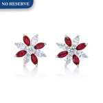 Pair of Ruby and Diamond 'Sabrina' Earrings