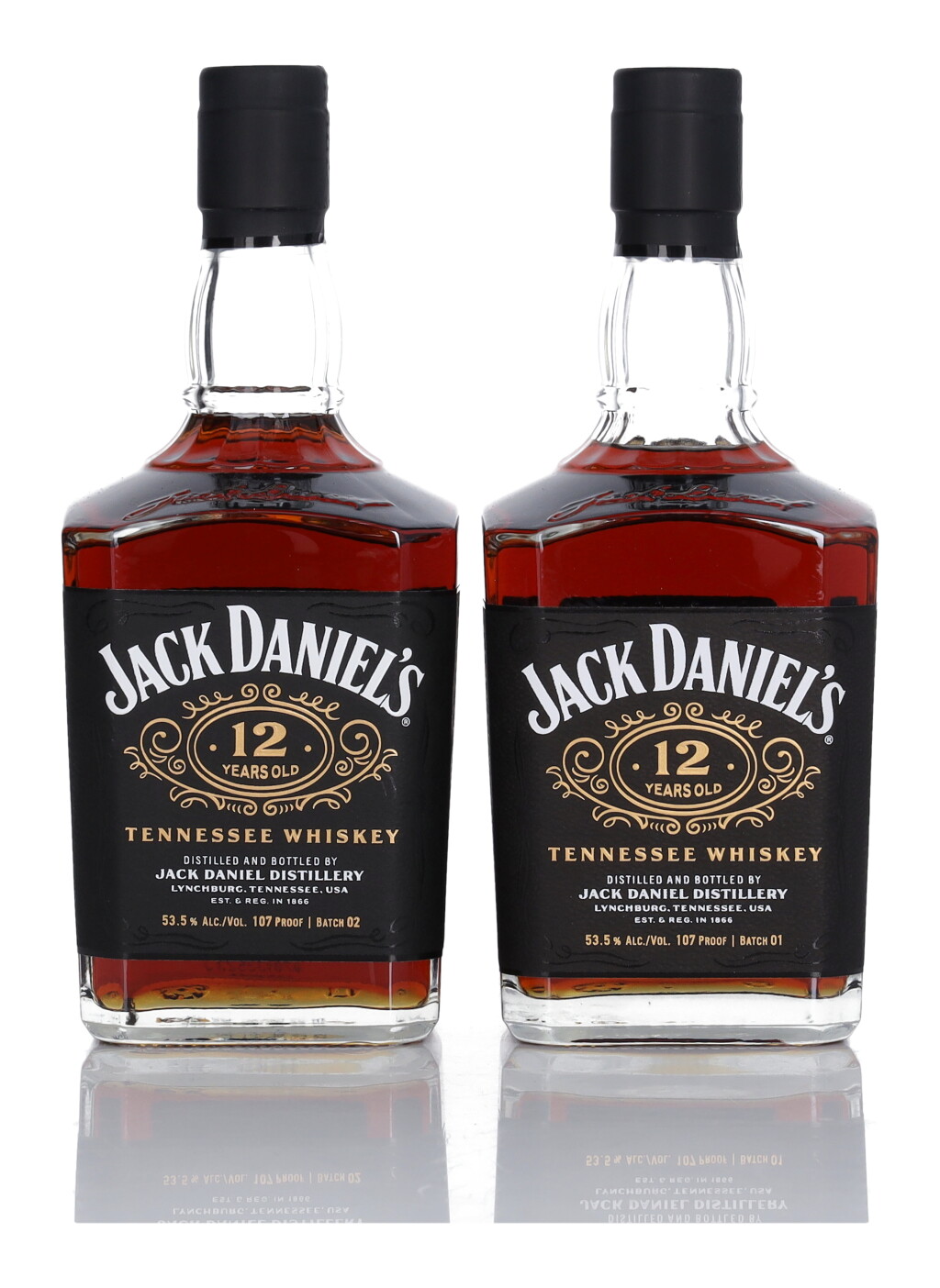 View full screen - View 1 of Lot 209. Jack Daniel's 12 Year Old 107 Proof NV (2 Bottles 75cl).
