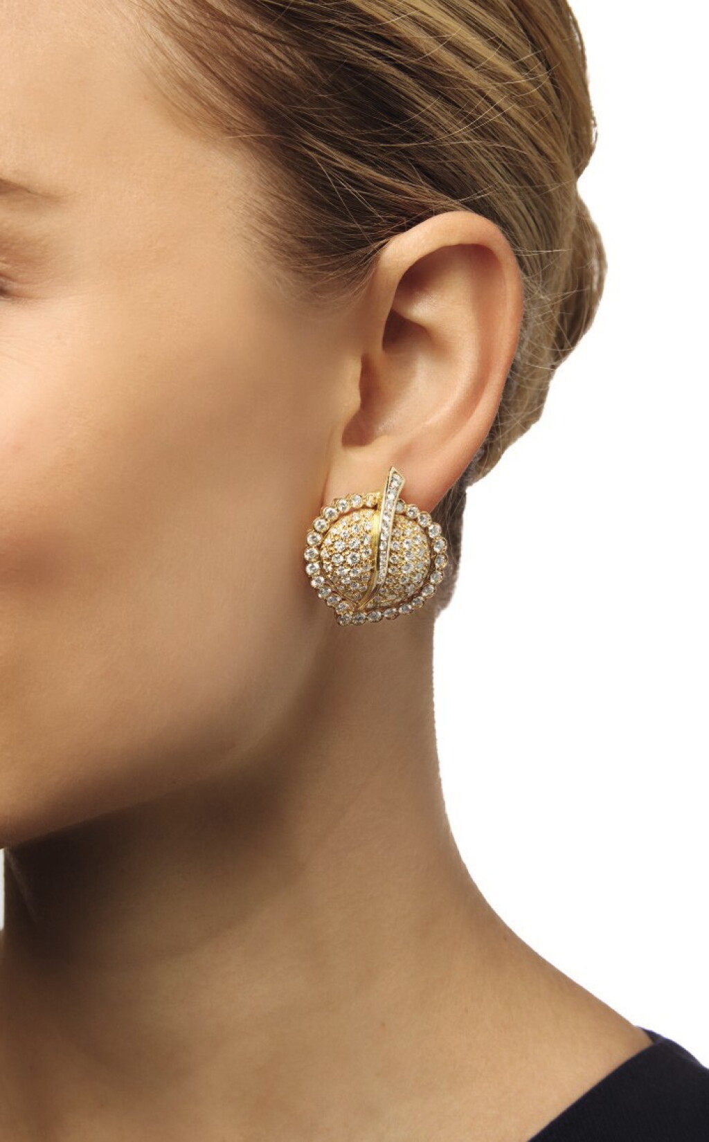 View full screen - View 1 of Lot 32. PAIR OF DIAMOND EARCLIPS.