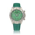 'Beach' Daytona, Ref. 116519 White gold chronograph wristwatch with green chalcedony dial Circa 2000 | 勞力士 | 116519型號「'Beach' Daytona」白金計時腕錶備綠玉髓錶盤,年份約2000