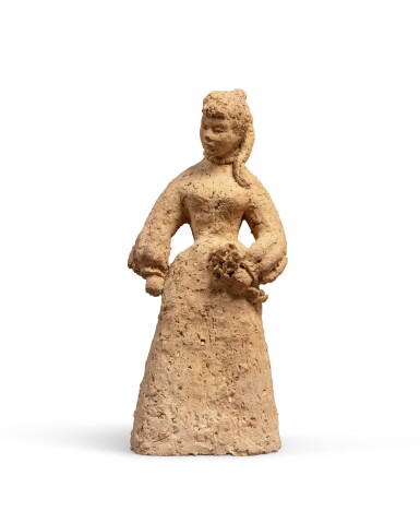 View full screen - View 1 of Lot 171. Young woman holding flowers .