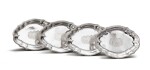 A set of four George III silver entrée dishes part of the 2nd Earl of Pomfret's service, John Parker and Edward Wakelin, London, 1763