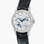 Octa Divine | A platinum and diamond-set wristwatch with date, moon phases, power reserve indication and brass movement | Circa 2004