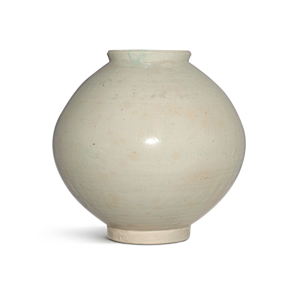 View full screen - View 1 of Lot 503. A white-glazed moon jar, Joseon dynasty, late 17th / early 18th century.
