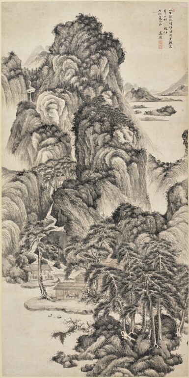 View full screen - View 1 of Lot 2581. Wu Li 1632-1718 吳歷 | Listening to the spring among Pine landscapes 聽泉松風圖.