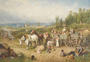 View full screen - View 1 of Lot 609. Arrival of Hoppickers, Farnham.