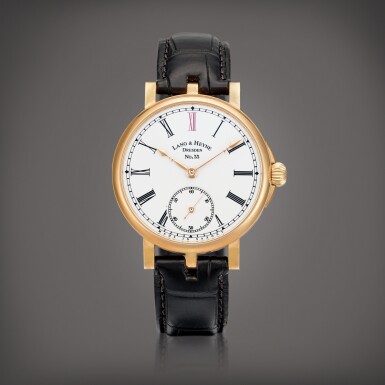 View full screen - View 1 of Lot 8803. Friedrich III | A pink gold wristwatch with enamel dial, Circa 2016 | 粉紅金腕錶,備琺瑯錶盤,約2016年製.