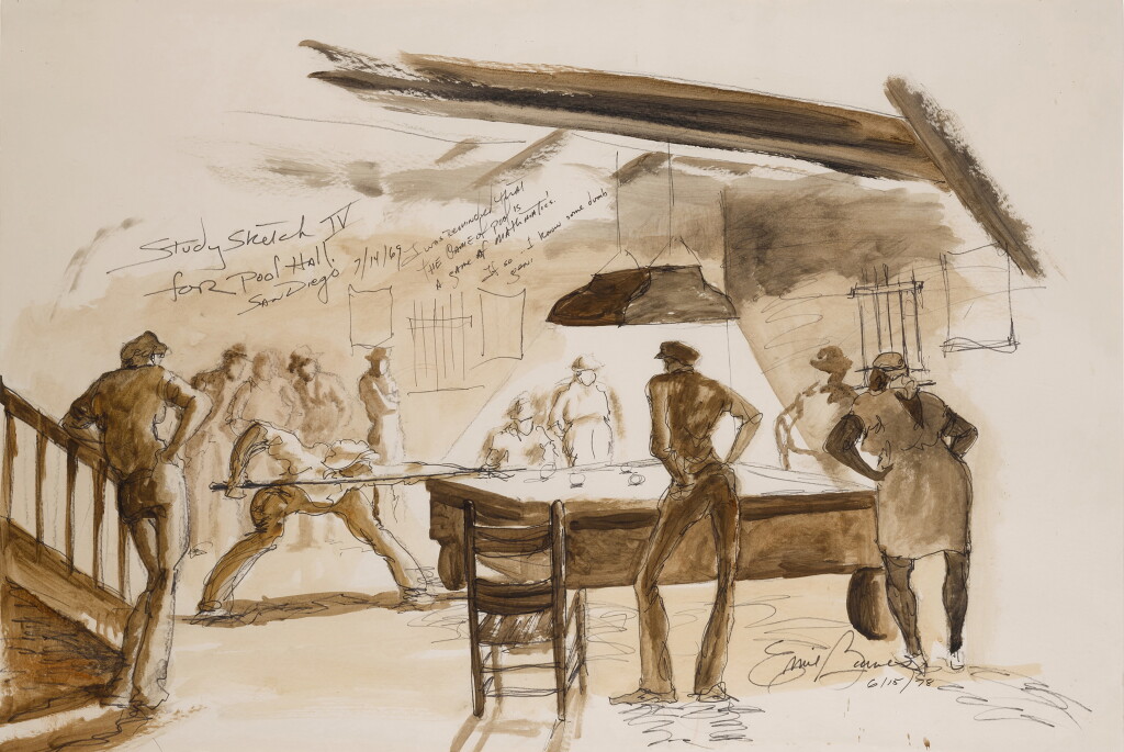 View full screen - View 1 of Lot 439. Study Sketch for Pool Hall.
