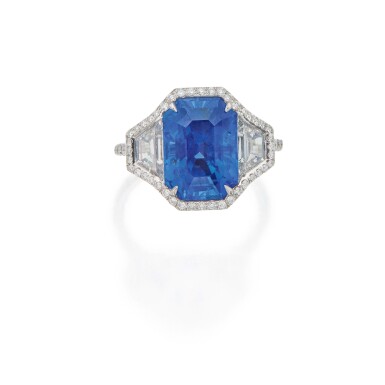 View full screen - View 1 of Lot 178. Sapphire and Diamond Ring.