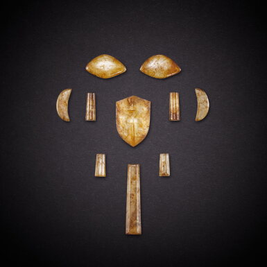 View full screen - View 1 of Lot 6857. A set of nine rock-crystal facial apertures covers and plugs, Han dynasty or later | 漢或更晚 水晶九竅塞一組.